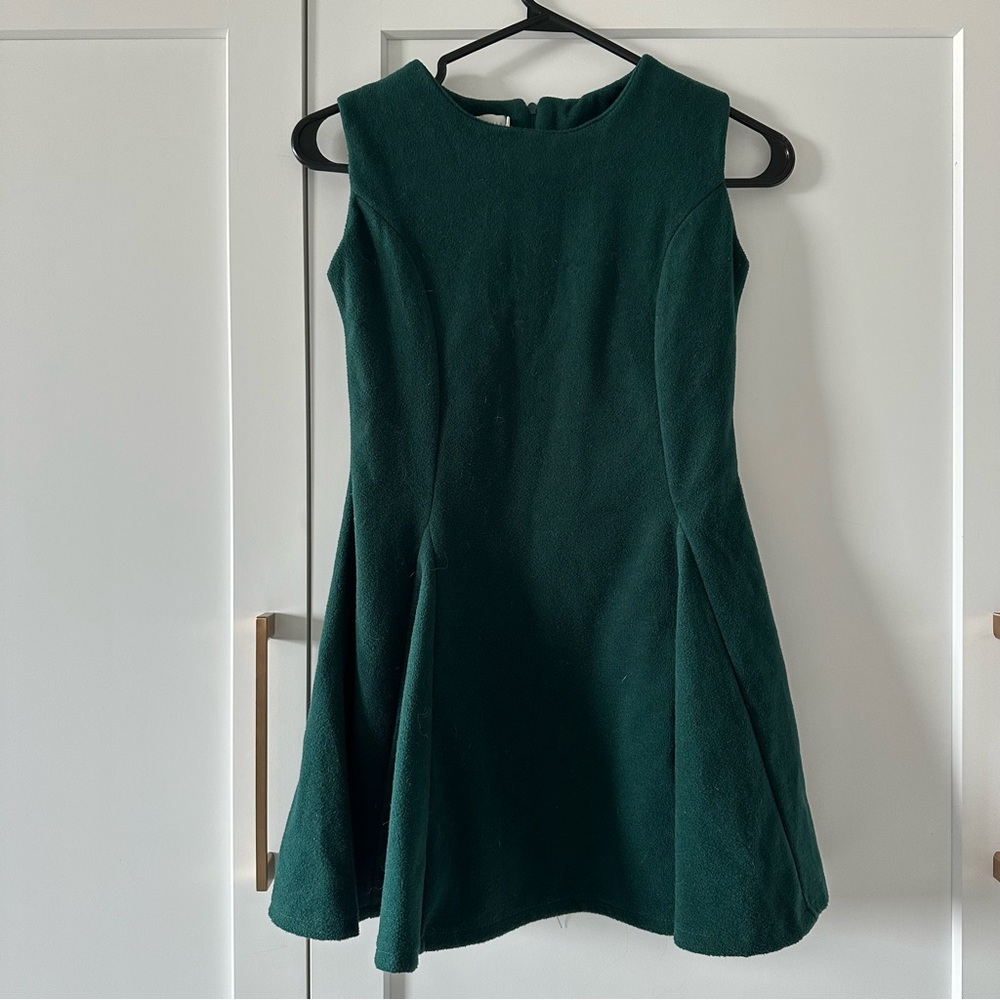 Green Fit and Flare Sleeveless Cocktail Dress